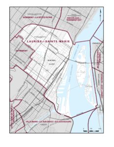 carte de la circonscription de centre sud : Laurier-Sainte Marie