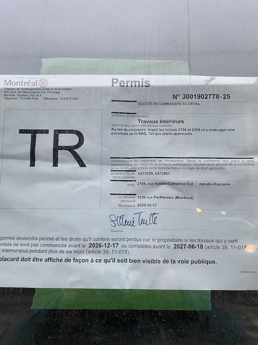 déclaration travaux SAQ beaudry